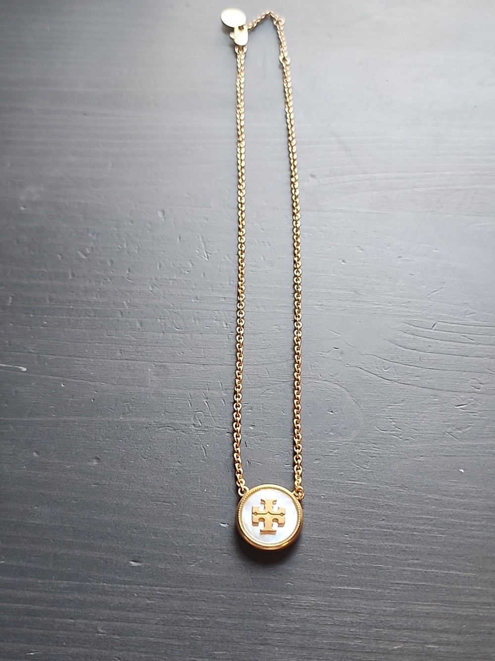 Tory Burch Mother Of Pearl Pendant Necklace